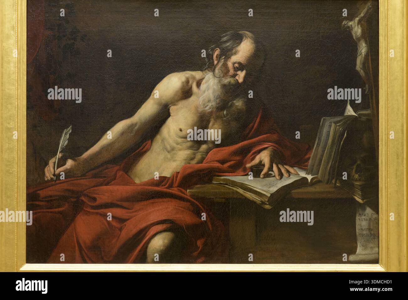 San Girolamo by Boulogne de Valentin, 1591-1632, ambito savoiardo, in Musei Reali di Torino, Turin, Italy. Stock Photo