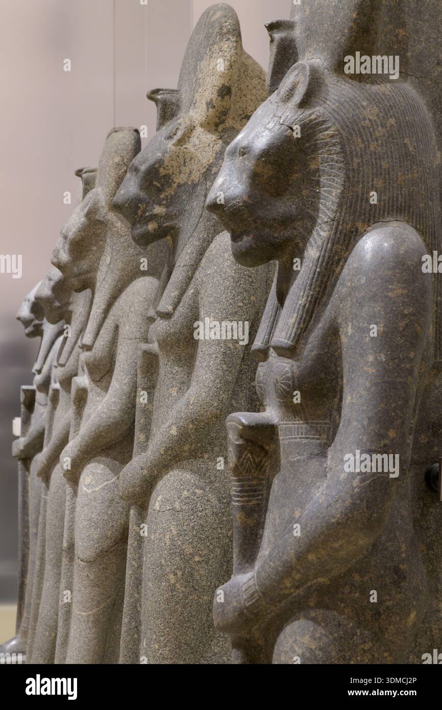 Stone statue of Sekhmet, the Egyptian goddess of healing and ...