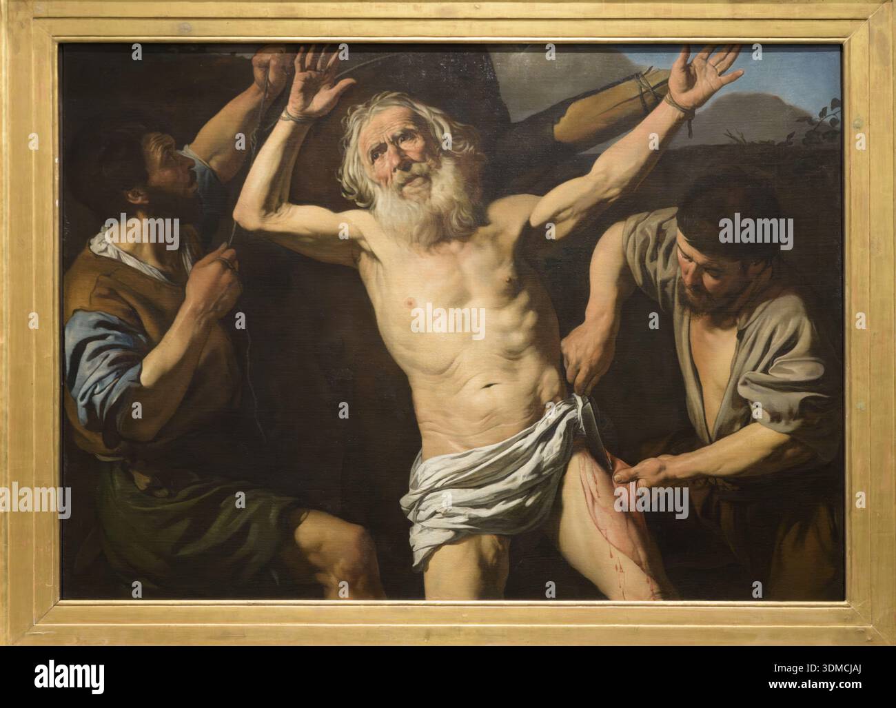 "Martyrdom of Saint Bartholomew" (1616-1618) by Valentin de Boulogne, Gallerie dell'Accademia, Venice, Italy. Stock Photo