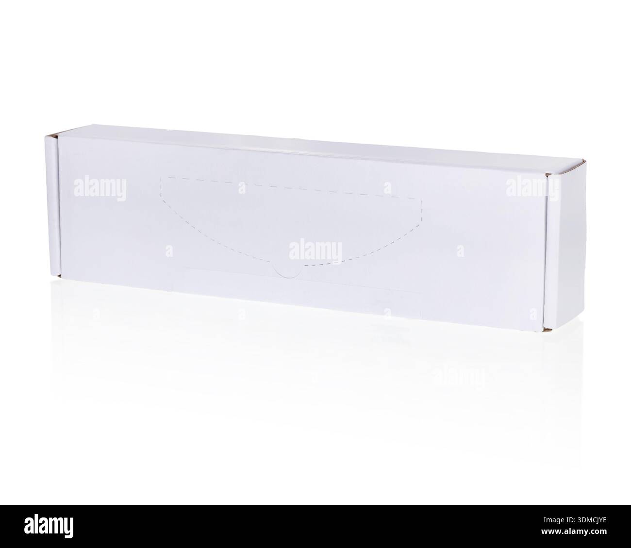 Long White Rectangular Cardboard Box Stock Photo