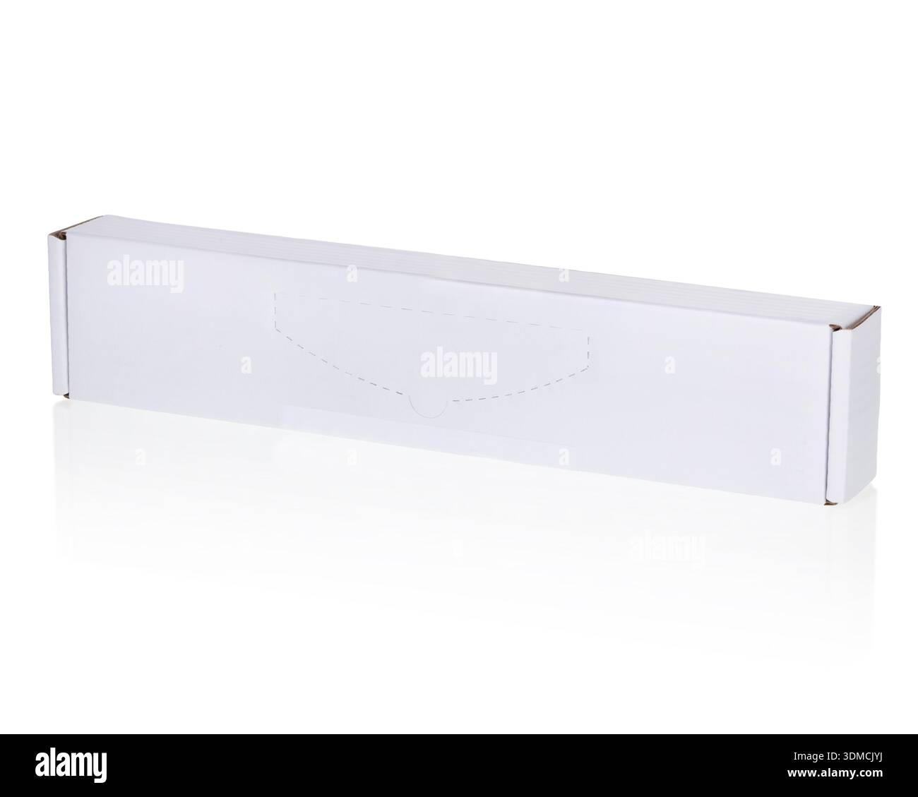 Long White Cardboard Shipping Box Stock Photo
