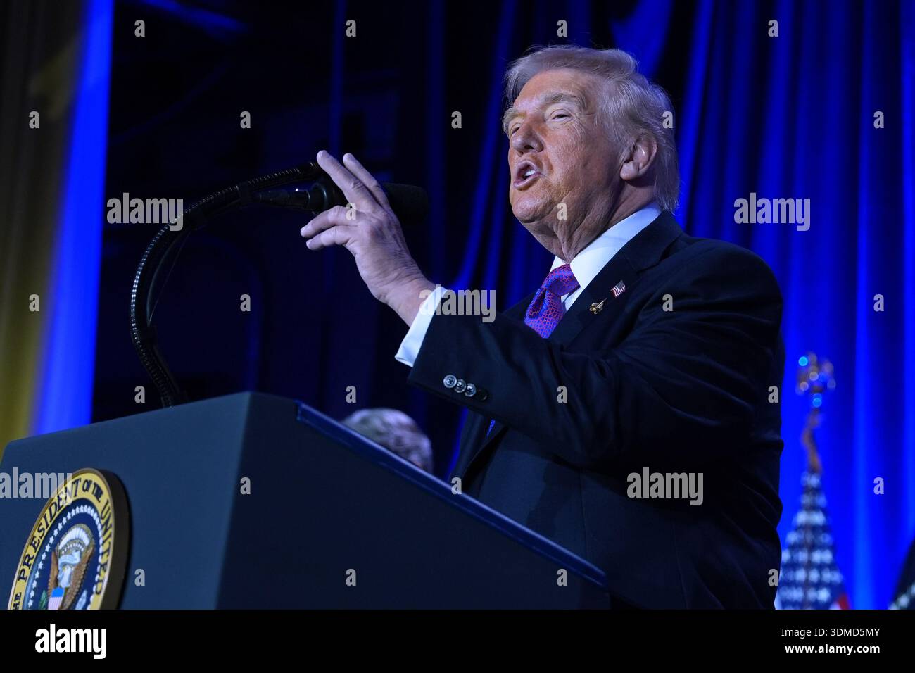 President Donald Trump speaks during the National Prayer Breakfast ...