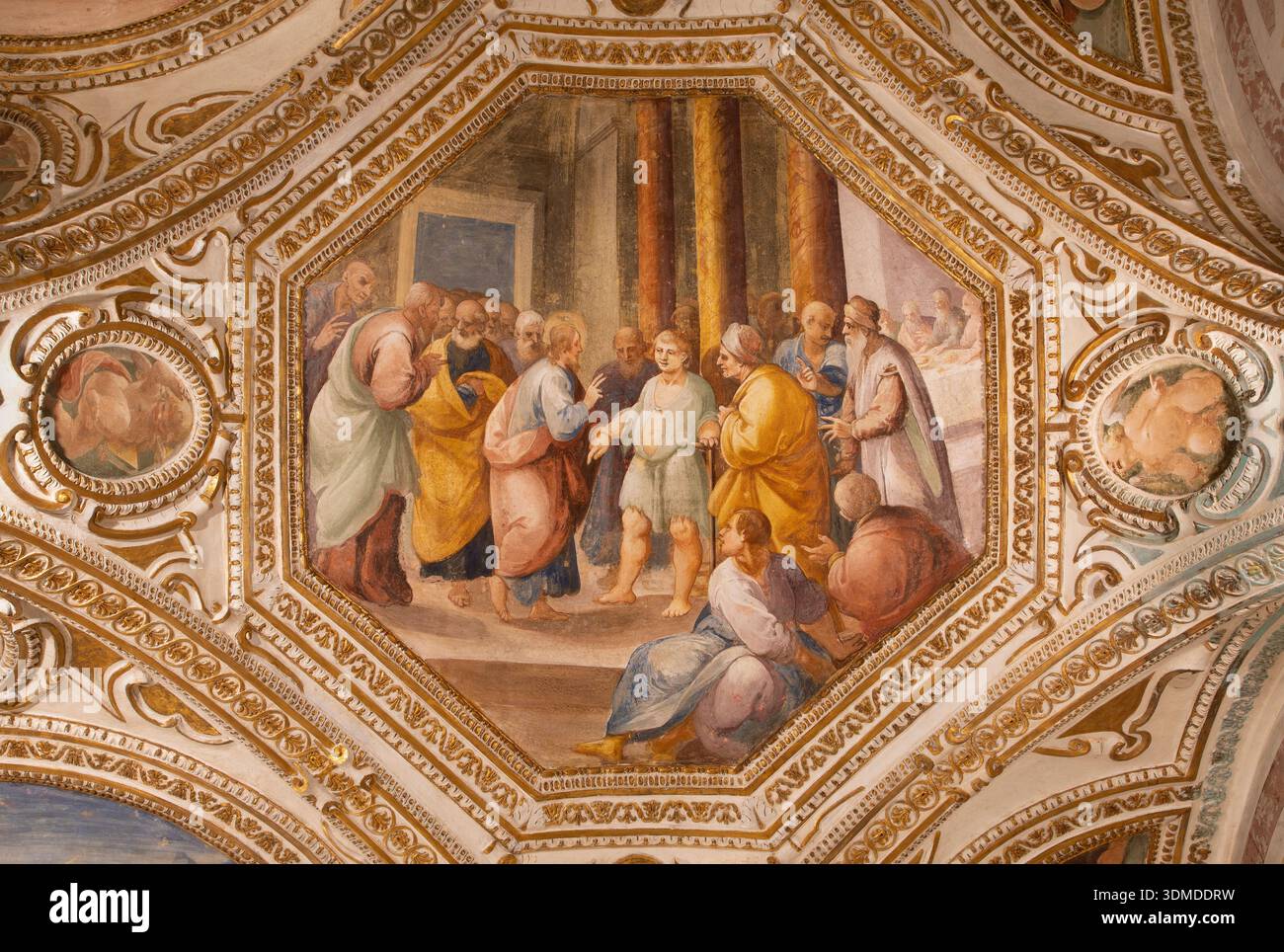 Geiling Matthew SALERNO, ITALY - OCTOBER 6, 2025: The ceiling fresco of Jesus at ...