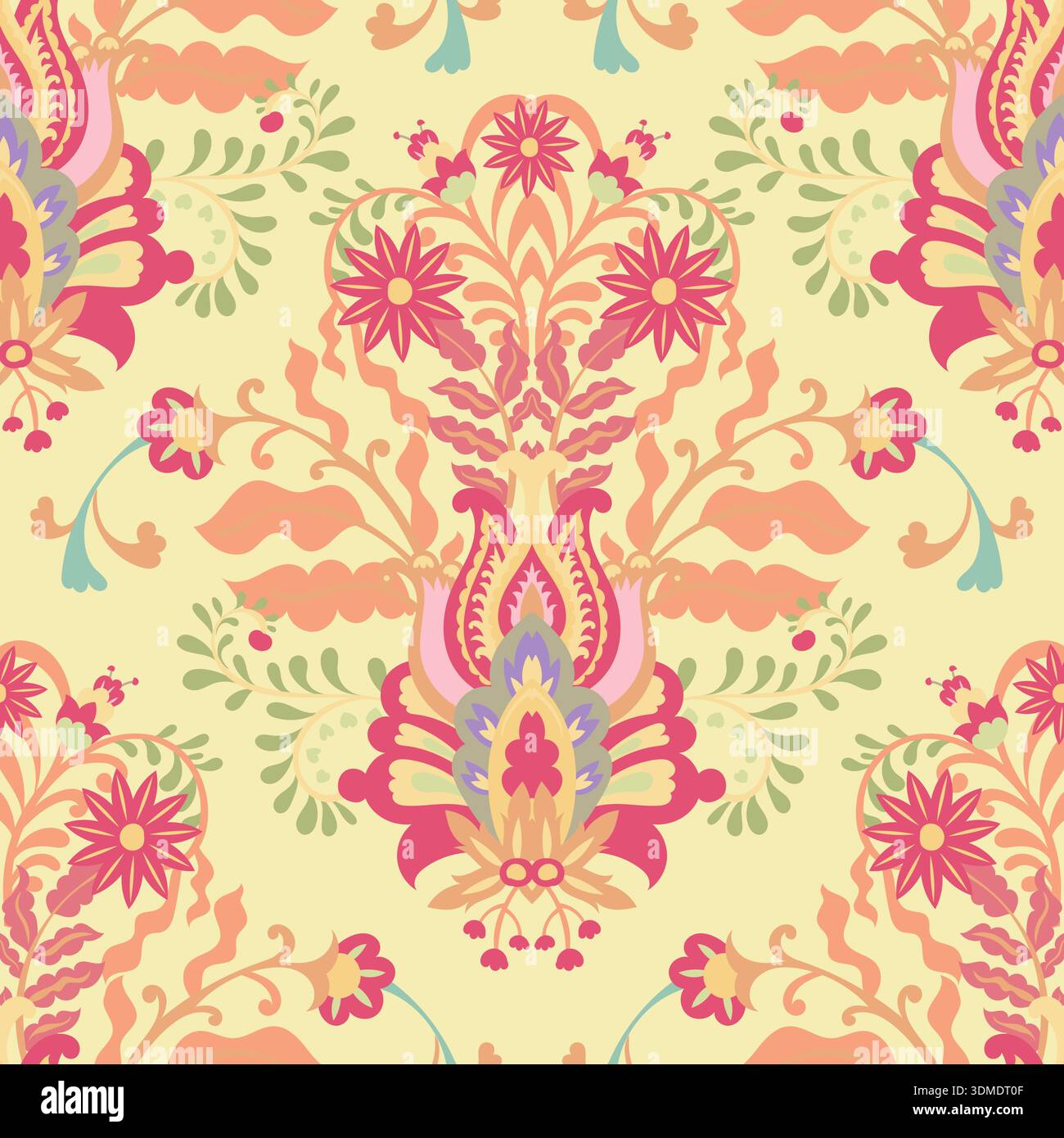 Retro Plaid Floral Accent Pattern Stock Vector