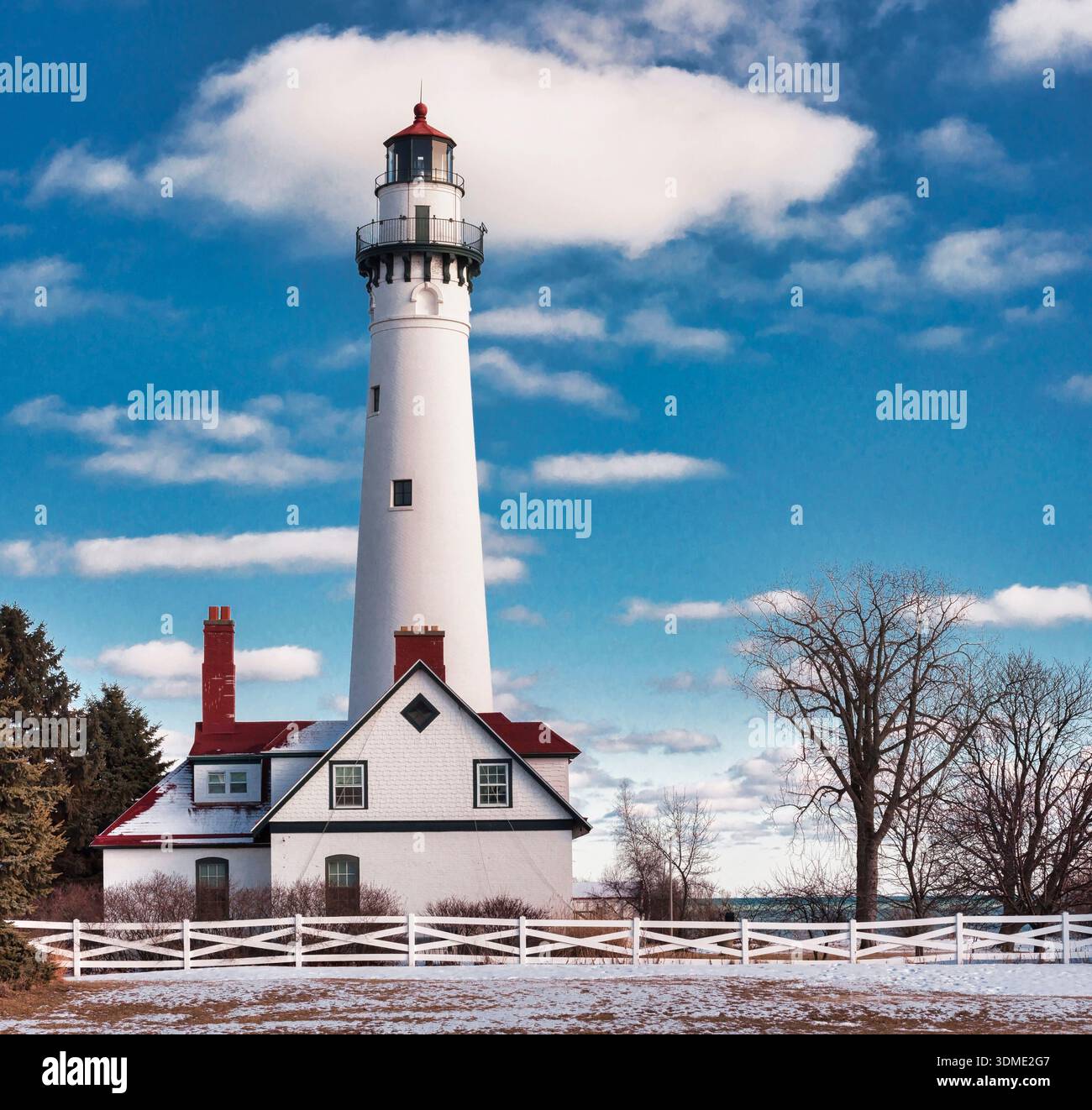 The Wind Point Lighthouse near Racine, Wisconsin stands as one of the ...