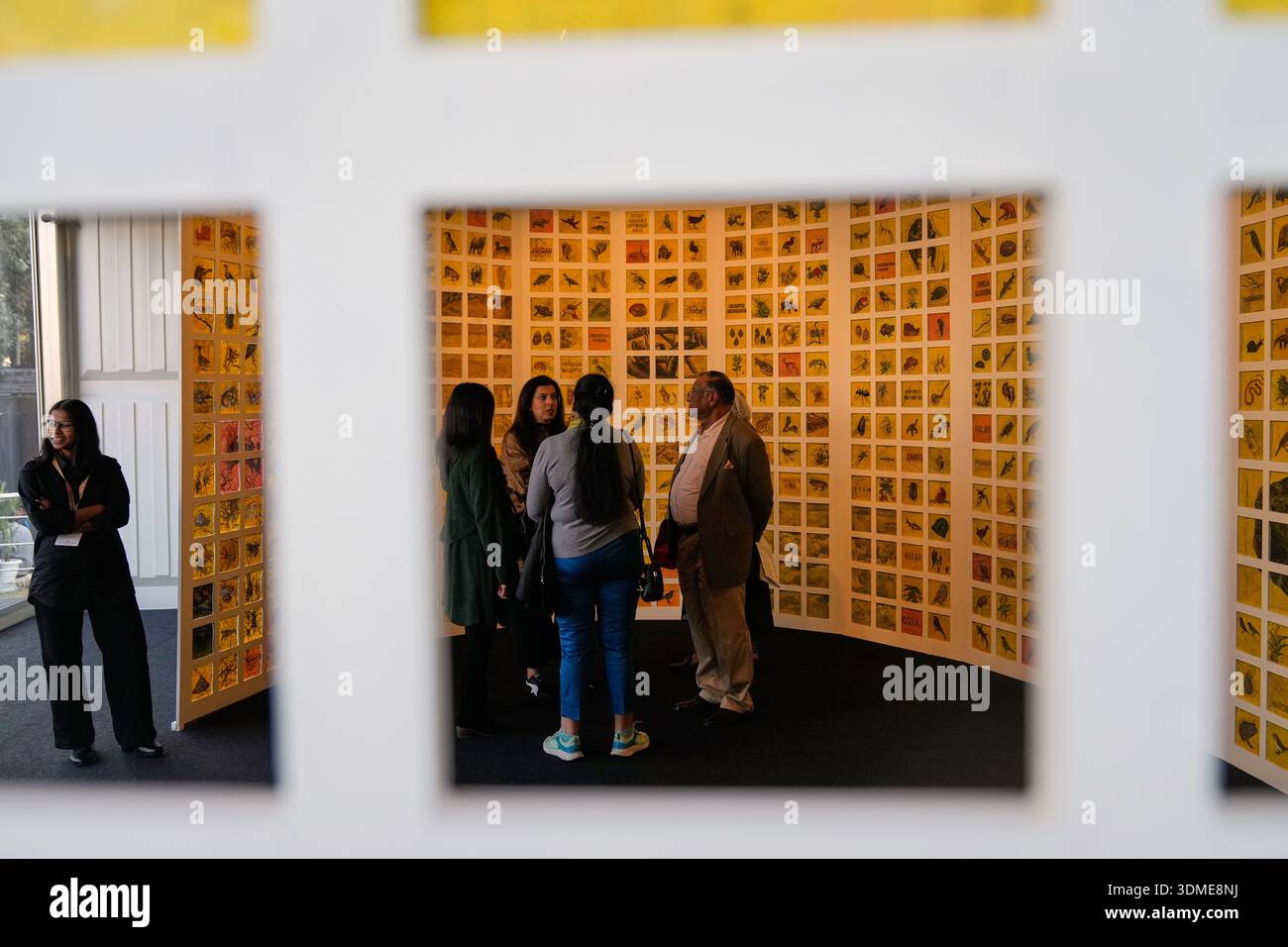 Art enthusiast watch the work of Kulpreet Singh titled Extinction ...