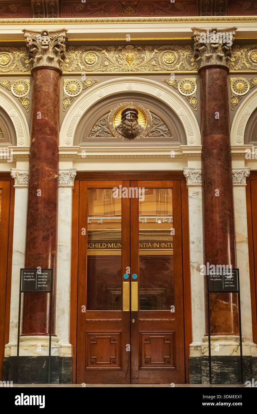 England, London, Trafalgar Square, The National Gallery, Main Vestibule and Entrance to The Central Hall Stock Photo
