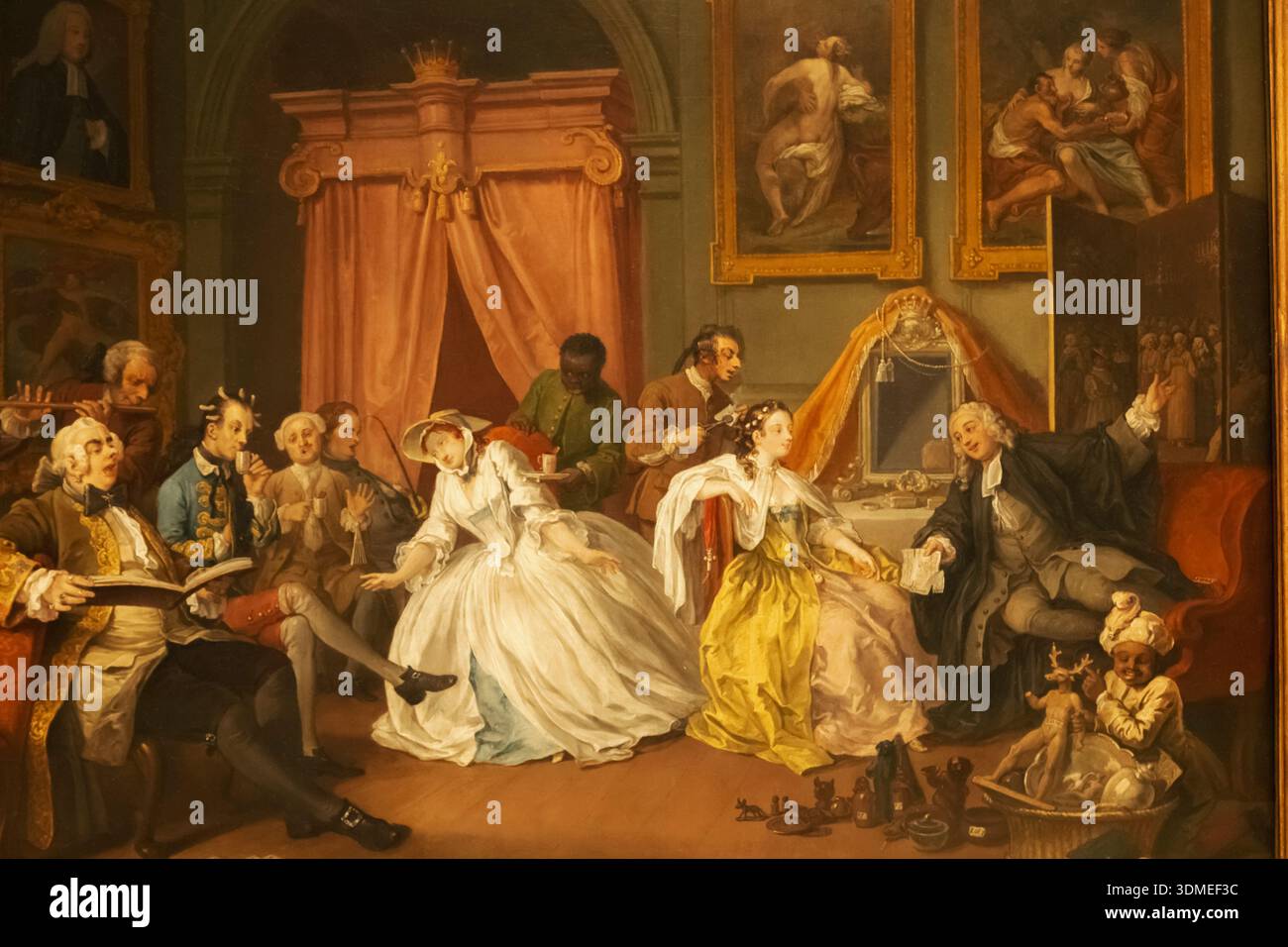 Gravure Originale W. Hogarth 'Soir' 1738 - Les Quatre Heures Du Jour, Classicisme, Signé