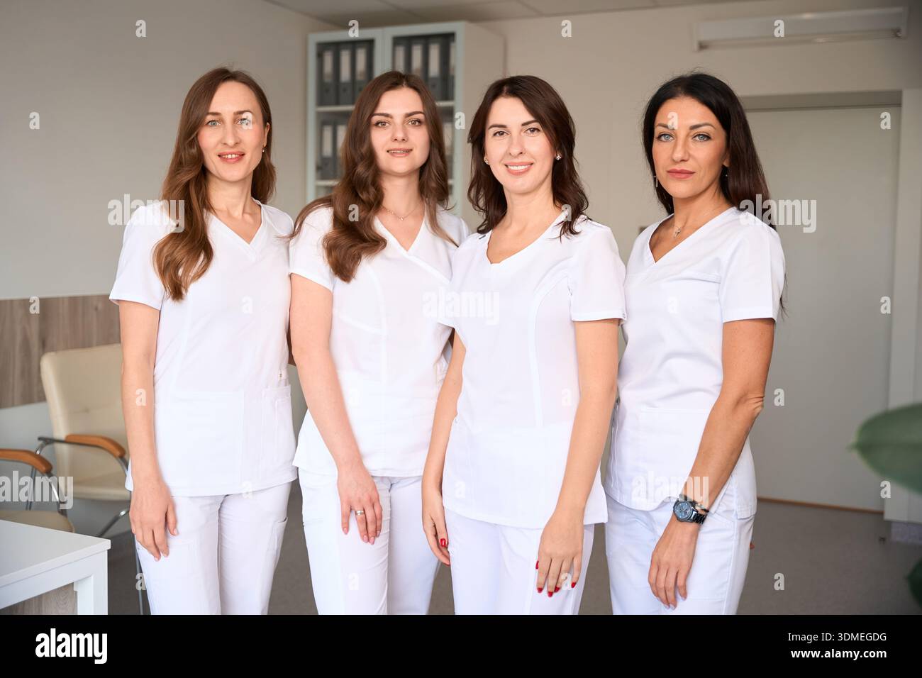 Medical center team doctors and nurses Stock Photo