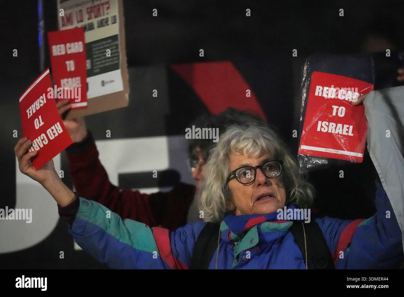 Protesters demonstrate against Israel's participation in the Olympic ...