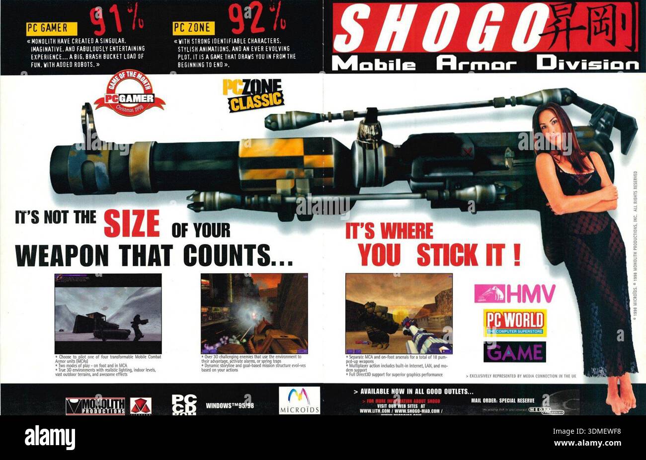 1998 Shogo: Mobile Armor Division PC game ad Stock Photo - Alamy