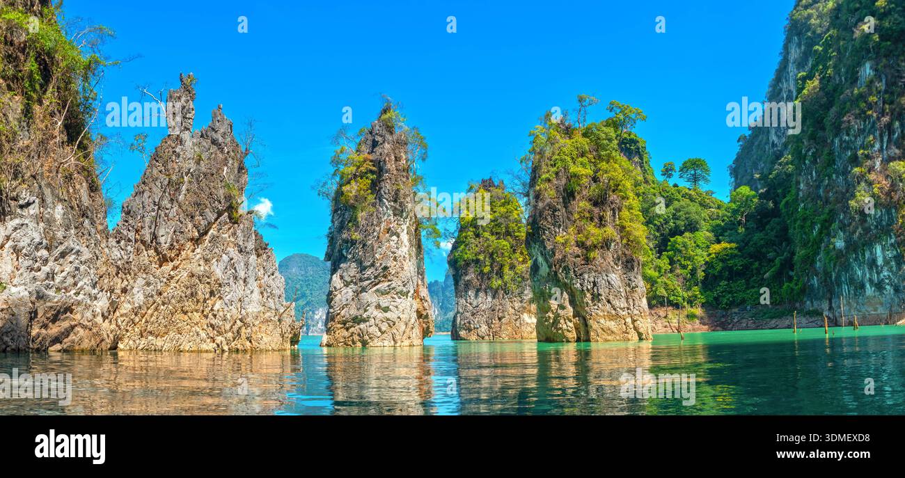 The Three Brothers Rocks in Khao Sok National Park, Thailand Stock ...