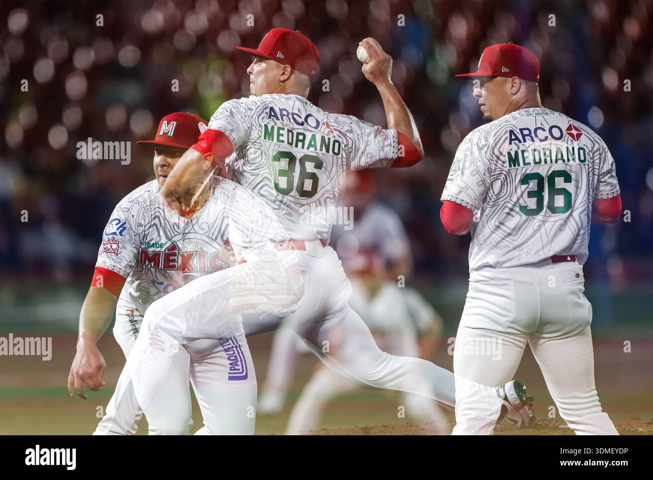 ZAPOPAN, MEXICO - FEBRUARY 4: Ronald Medrano starting pitcher throws ...