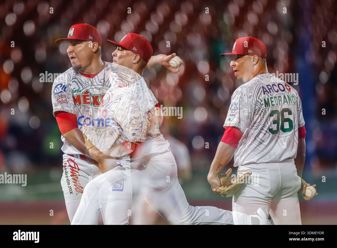 ZAPOPAN, MEXICO - FEBRUARY 4: Ronald Medrano starting pitcher throws ...