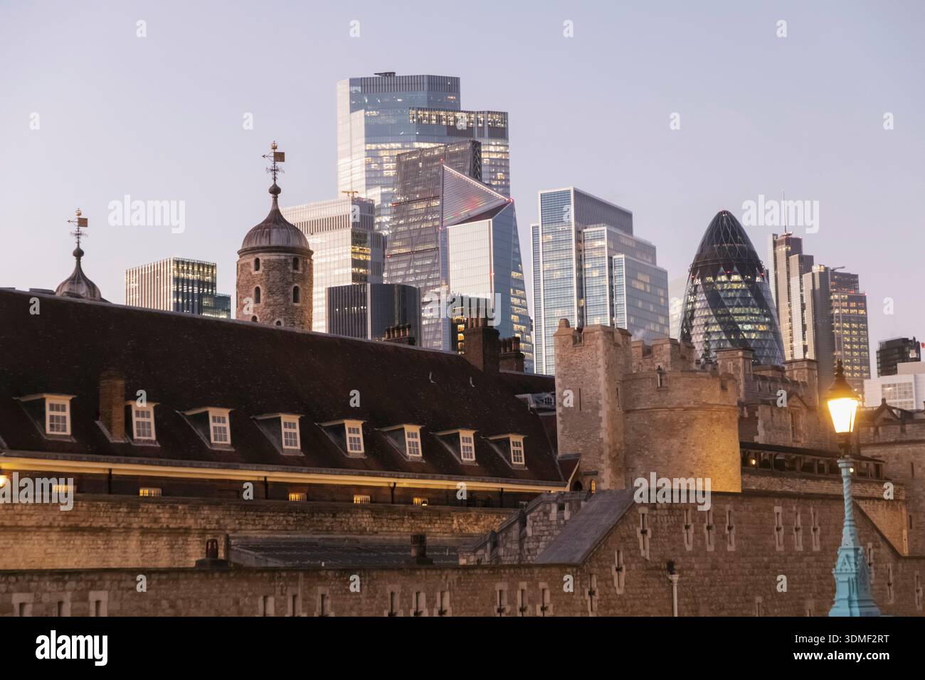 England, London, City of London Skyline and Tower of London Stock Photo