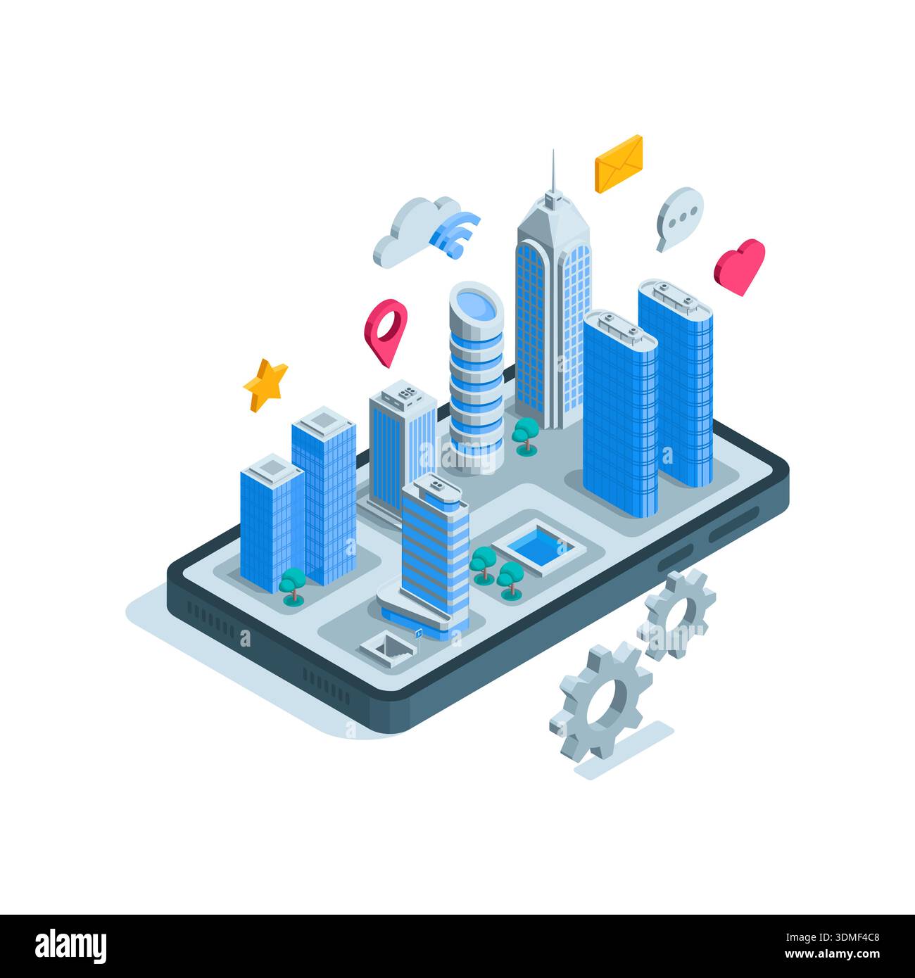 Smart city building app icon hi-res stock photography and images - Alamy
