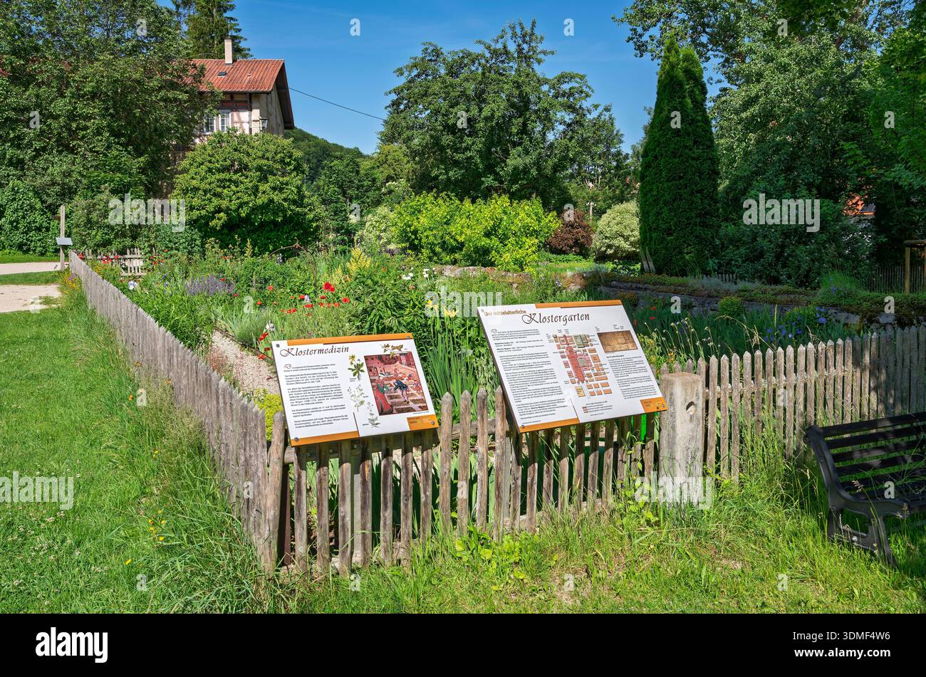 Gomadingen - Offenhausern, monastery garden in the Gestütshof, the former Offenhausen monastery. Stock Photo