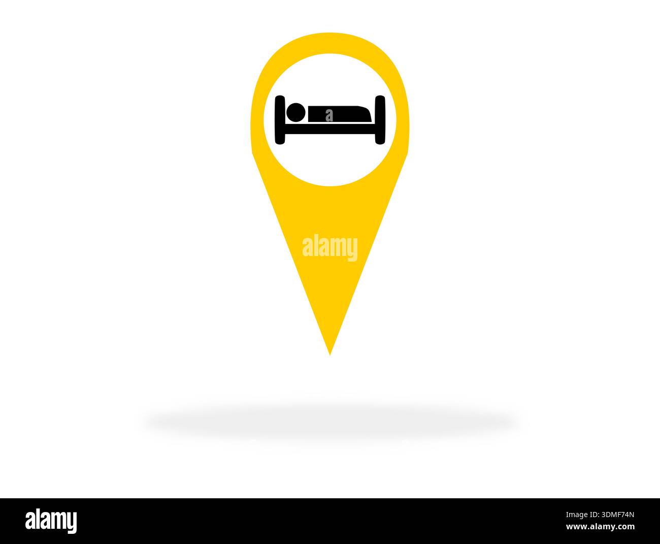 Hotel symbol with pin - Icon as symbol for location, position or ...