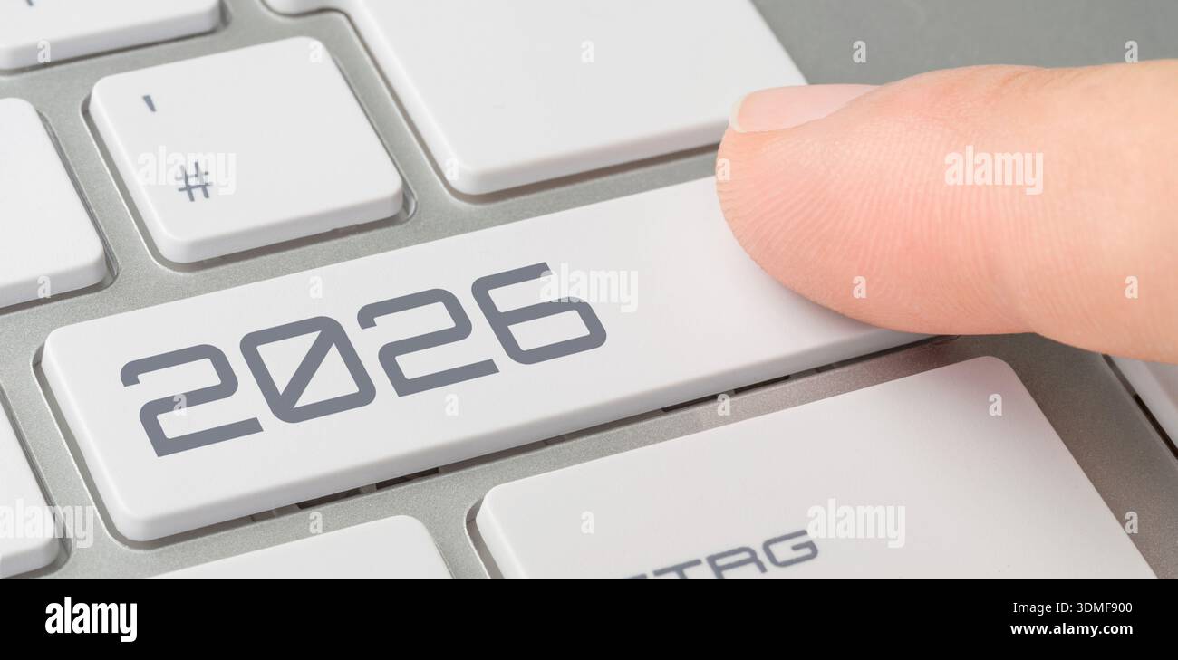 A keyboard with a labeled button - 2026 Stock Photo