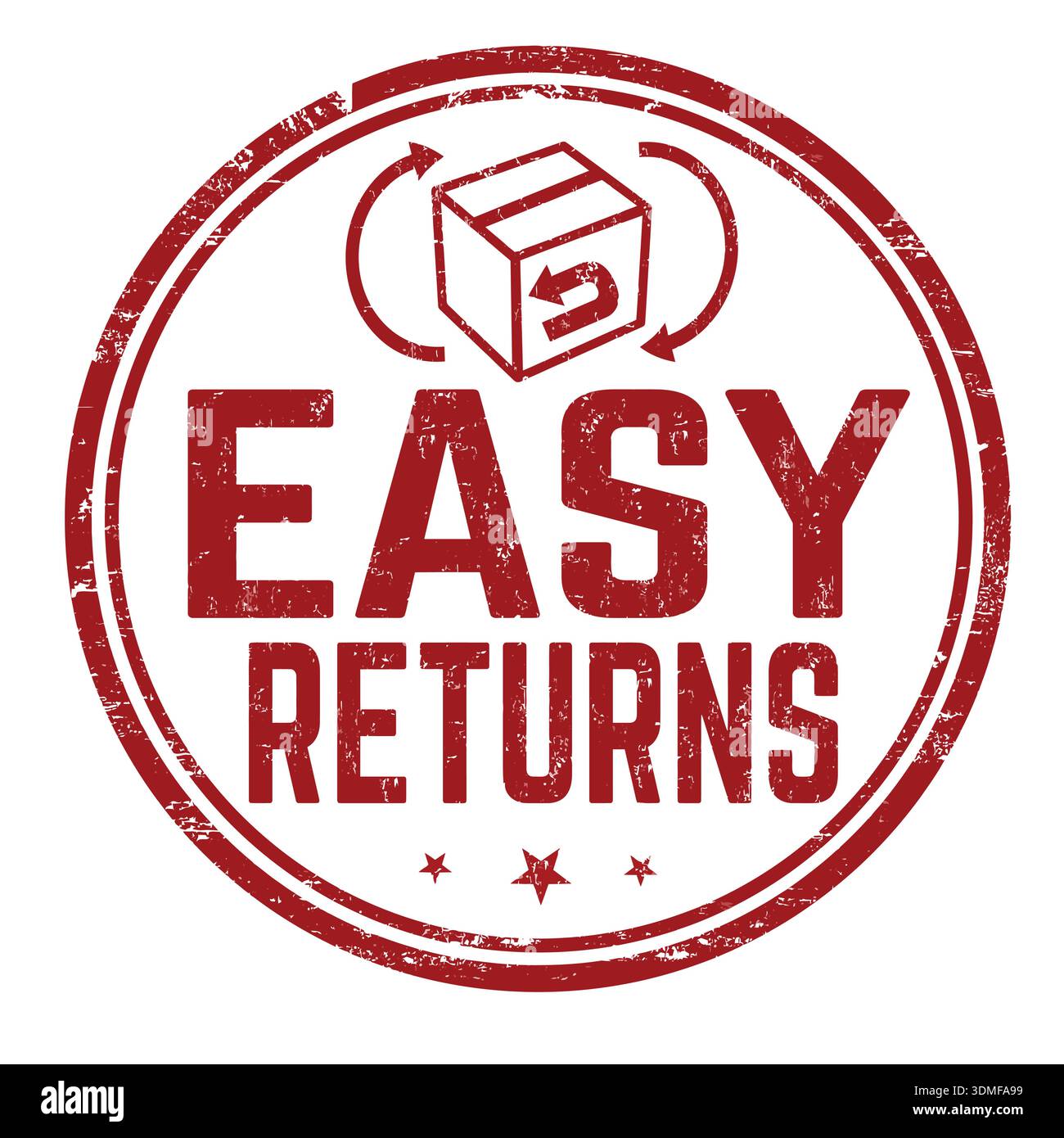 Easy returns grunge rubber stamp on white background, vector illustration Stock Vector