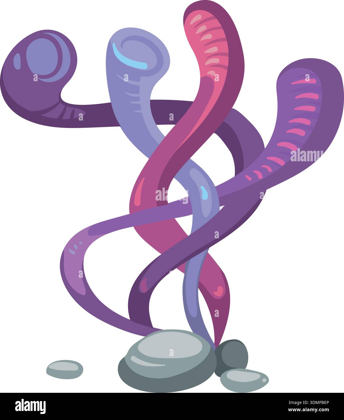 Reef polyp cartoon icon. Nautical undersea coral Stock Vector Image ...