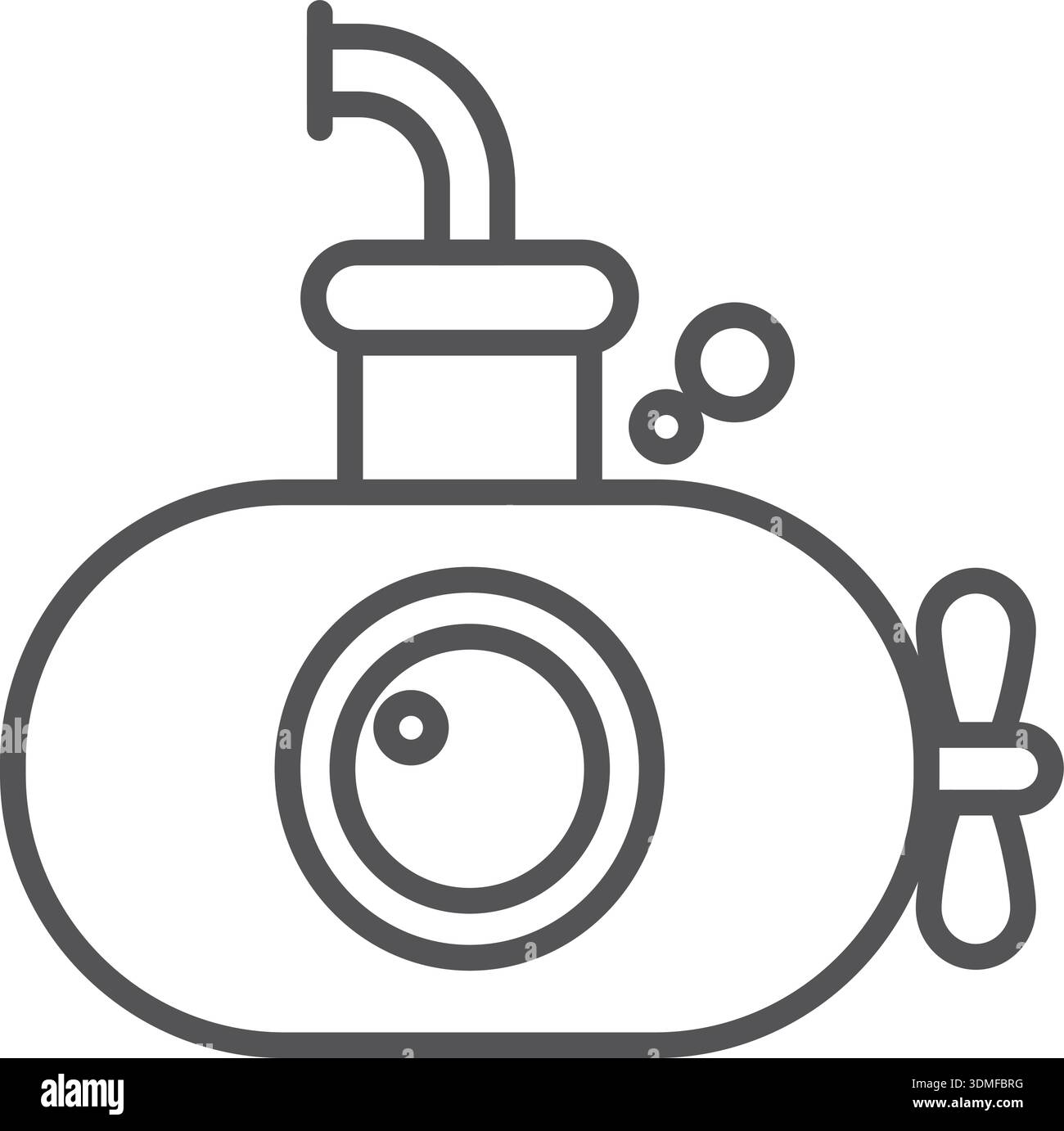 Bathyscaphe line icon. Underwater diving vessel symbol Stock Vector ...