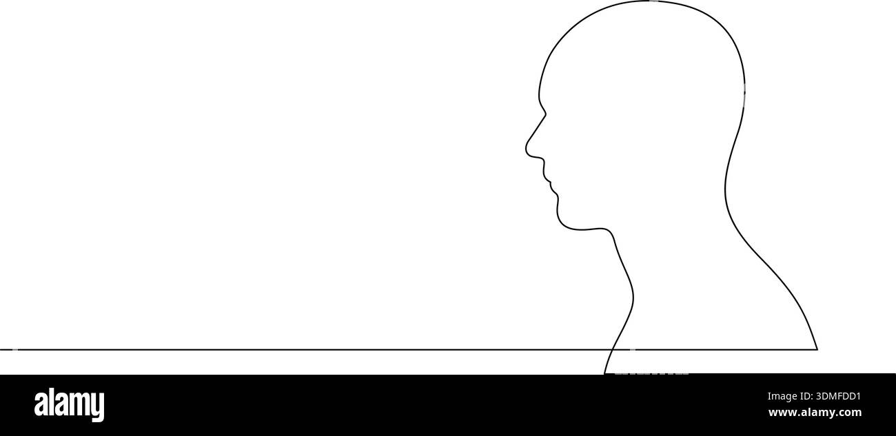 Human In Profile Continuous one line human head profile illustration Stock Vector Image ...
