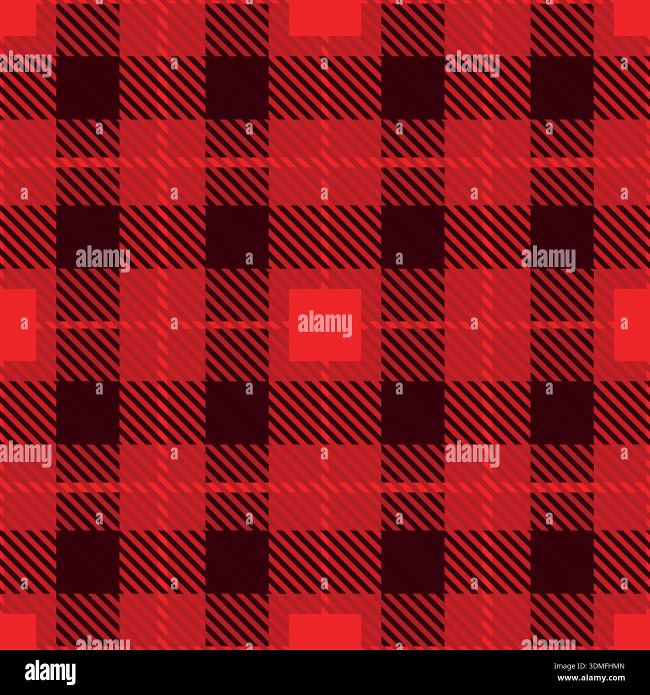 Red tartan pattern. Classic fabric square ornament Stock Vector