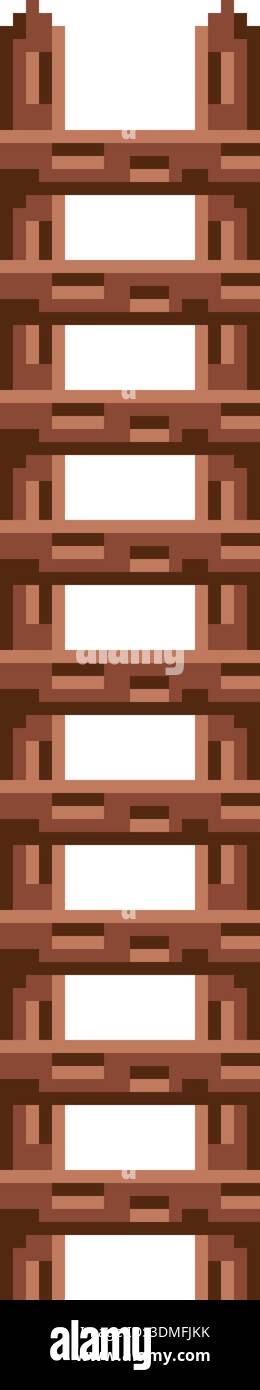 Ladder in game pixel style. Adventure arcade element Stock Vector