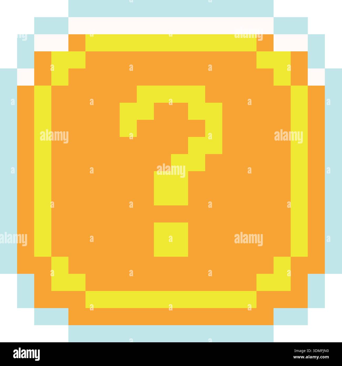 Question game pixel element. Bonus tile symbol Stock Vector