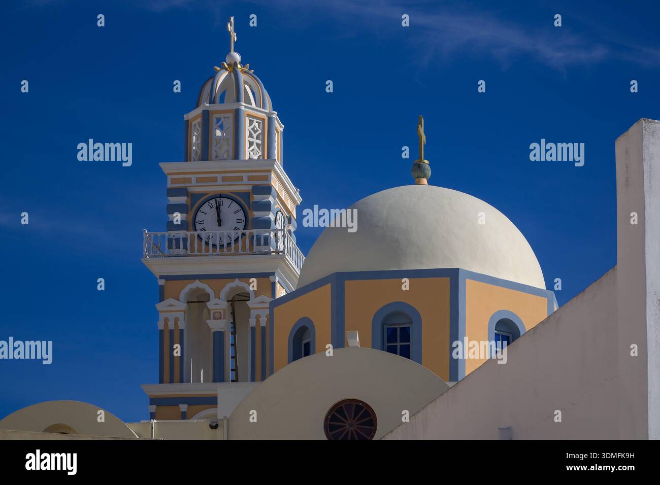 Holy Cathedral of Saint John the Baptist in Fira, Santorini, Greece ...