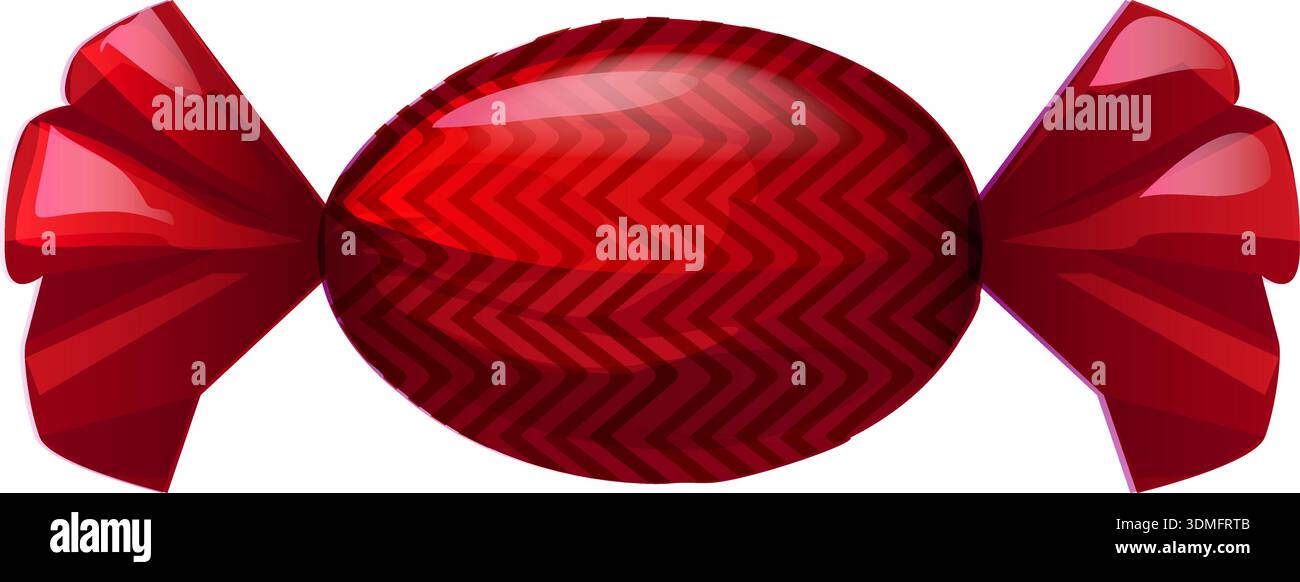 A red candy with a red ribbon on it Stock Vector