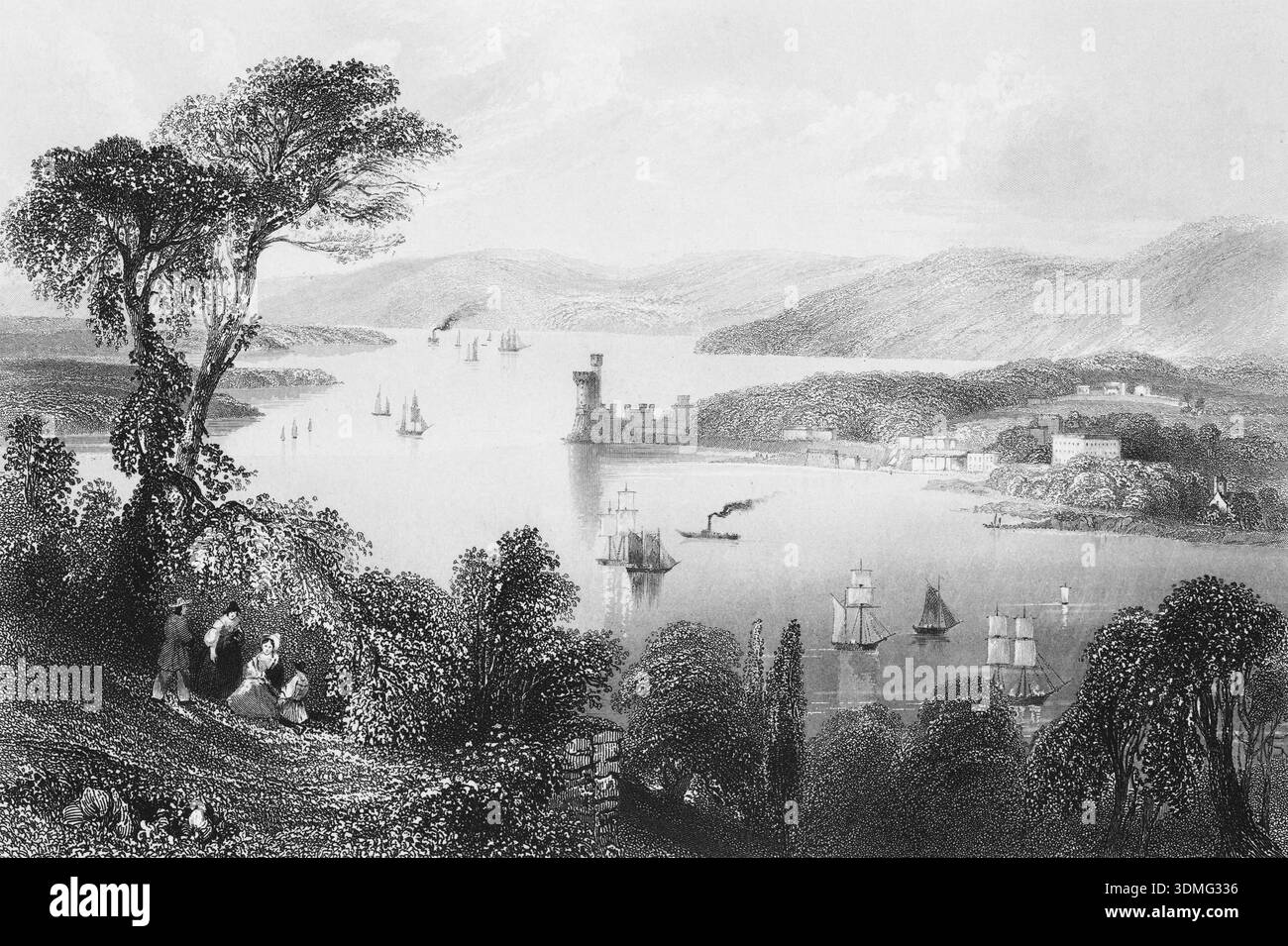 Cork city landscape cork county Black and White Stock Photos