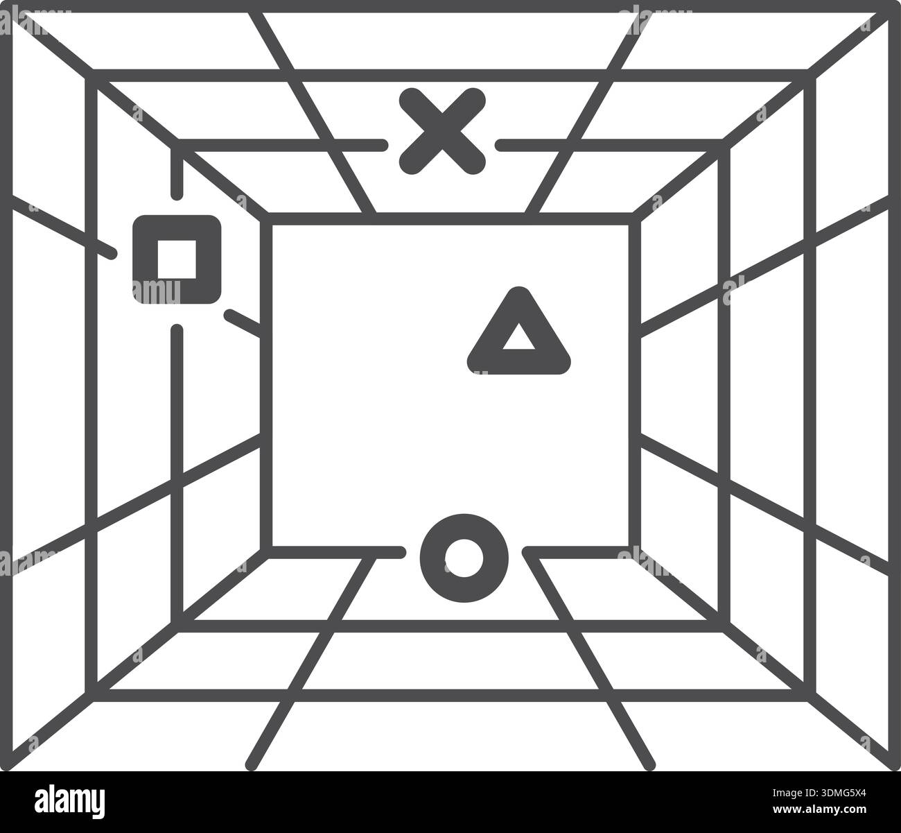 Virtual reality line icon. Digital space symbol Stock Vector
