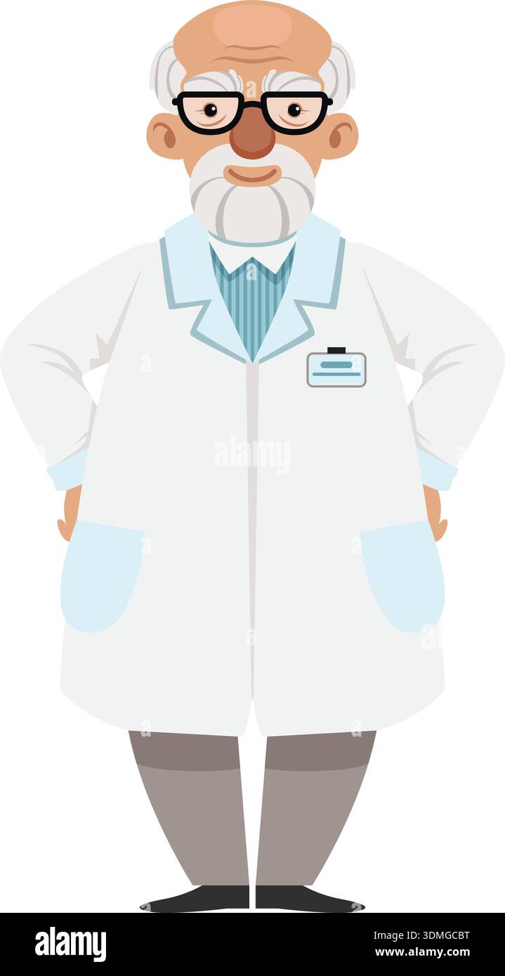 Science Maskcot Science mascot. Old man with beard cartoon character Stock Vector Image ...