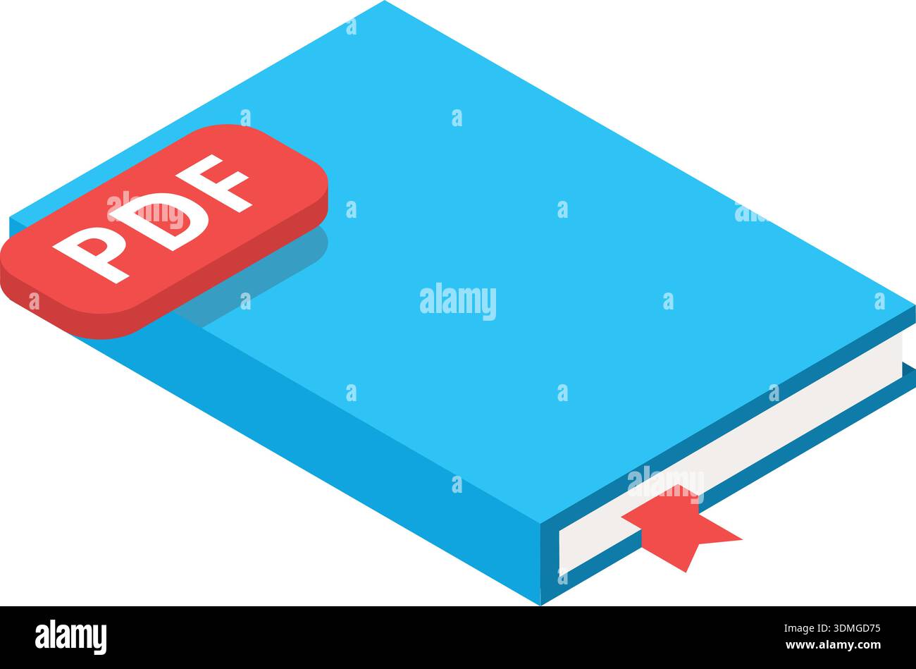 Pdf book isometric icon. Document publish symbol Stock Vector