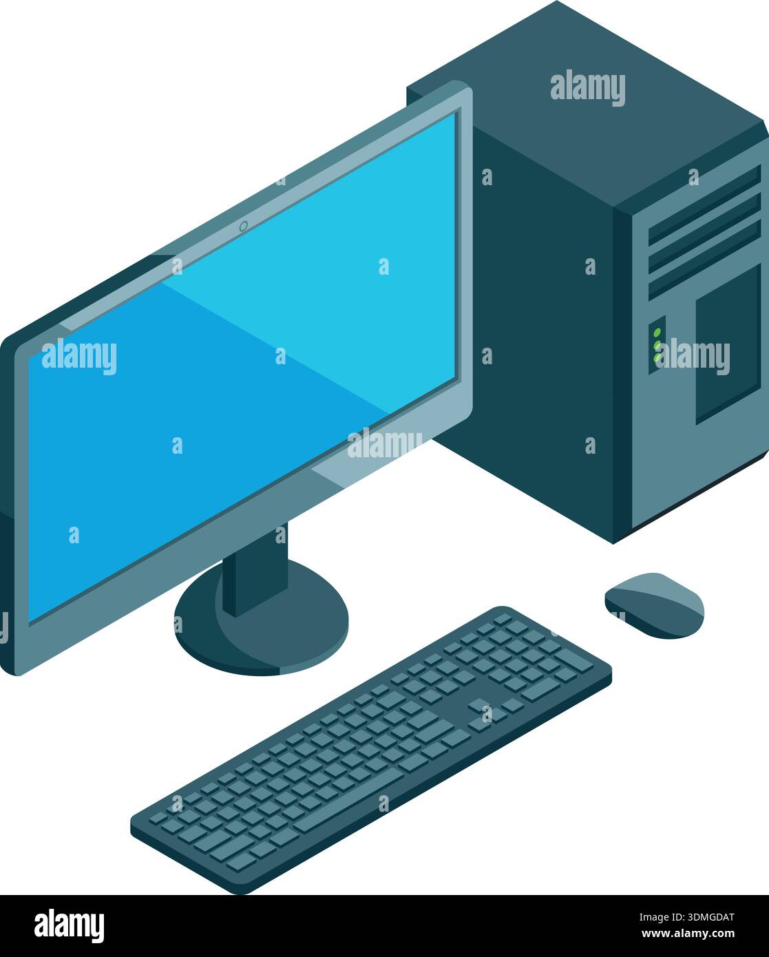 Pc isometric icon. Personal computer cartoon symbol Stock Vector