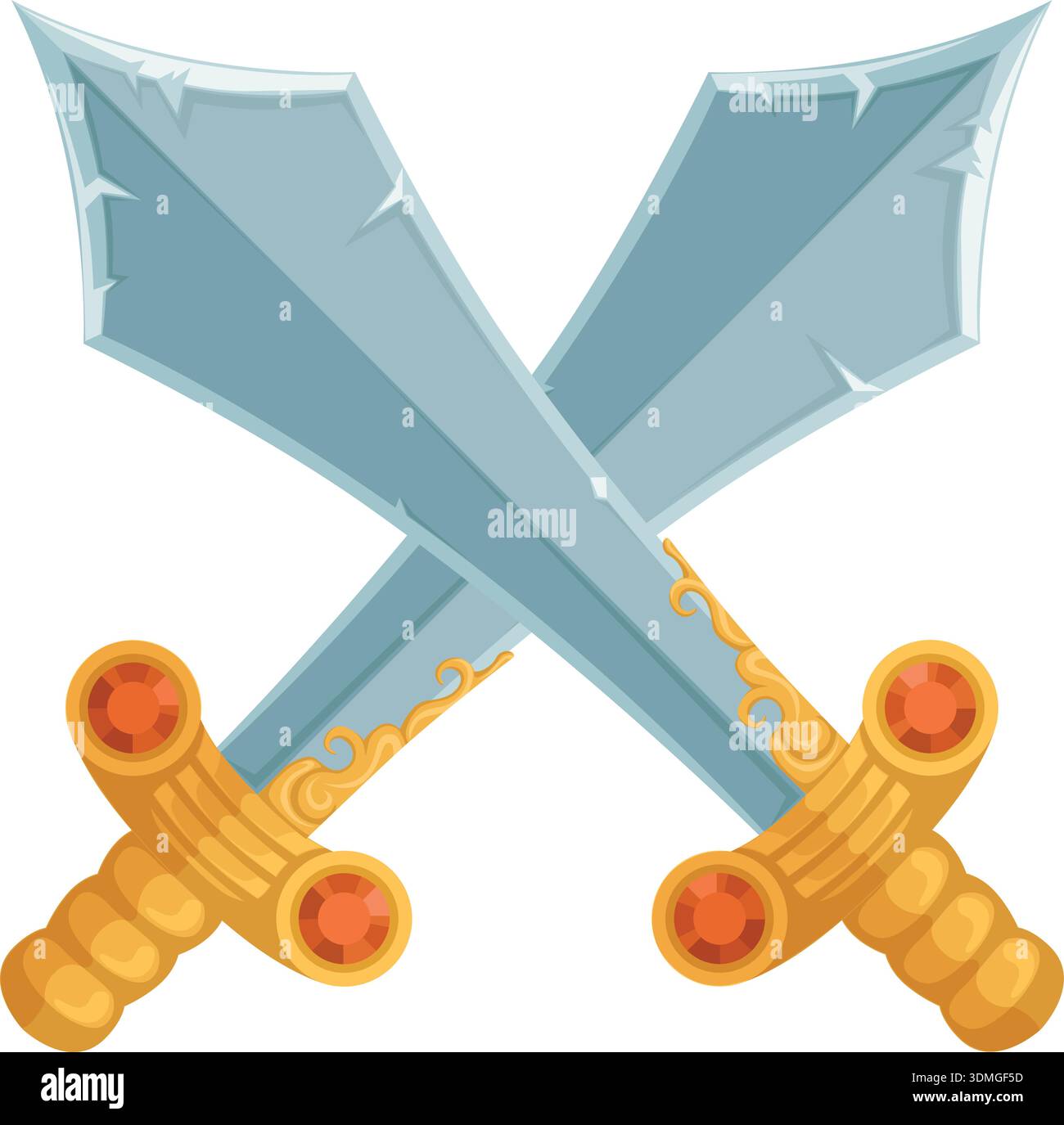 Fantasy swords cross. Cartoon game blade weapon Stock Vector Image ...