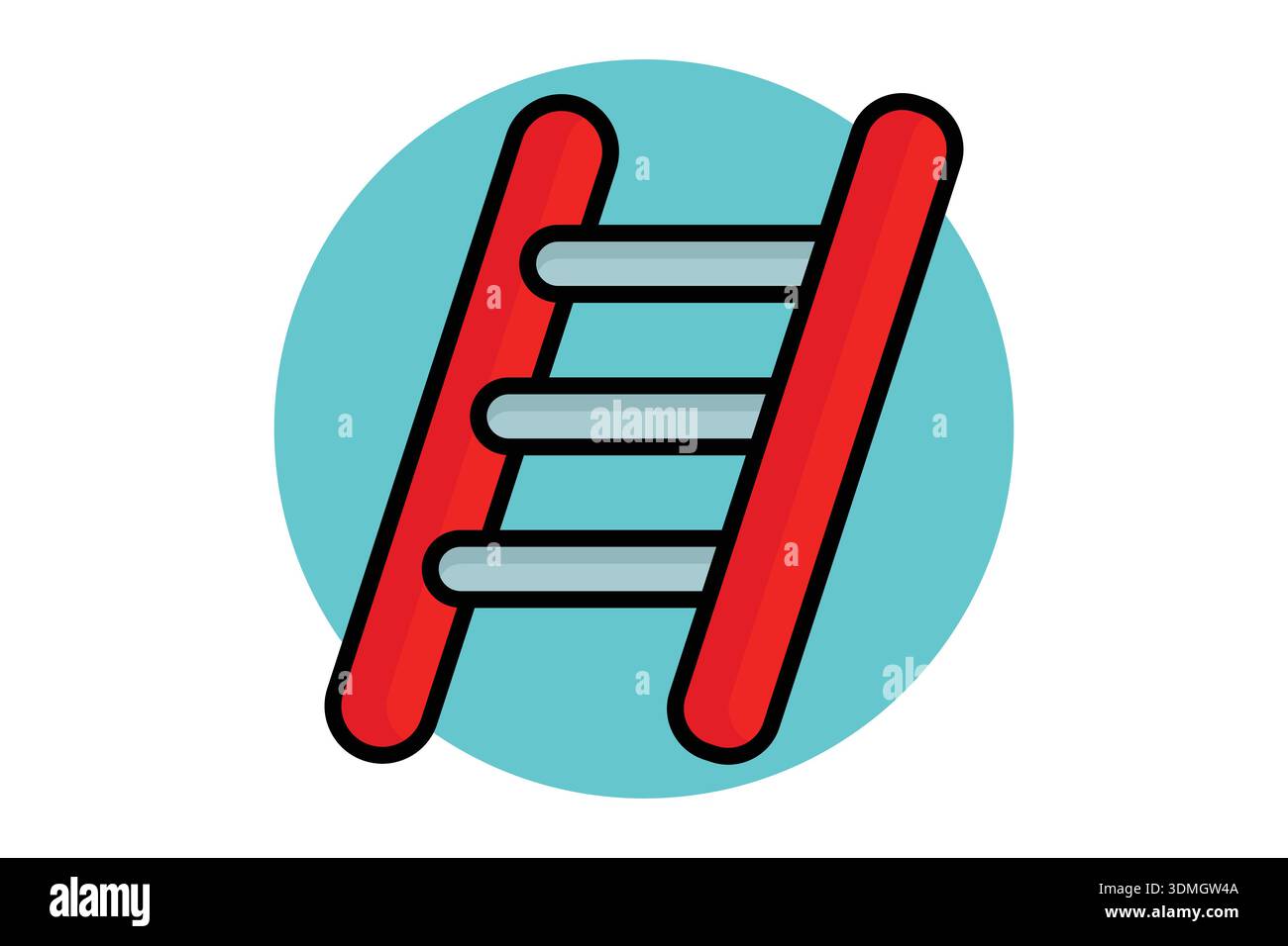 Ladder icon. colored icon style. work safety elements vector illustration Stock Vector