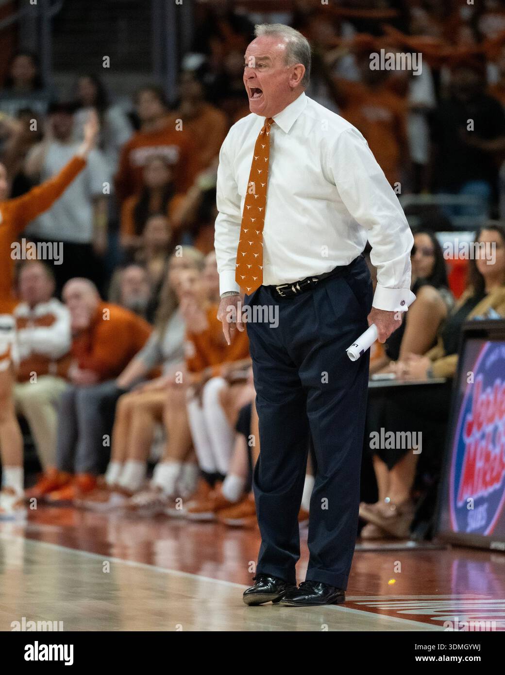 Feb 5, 2026. Head coach Vic Schaefer of the Texas Longhorns in action ...