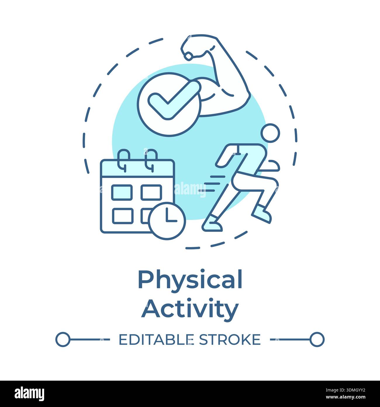 Physical activity soft blue concept icon Stock Vector