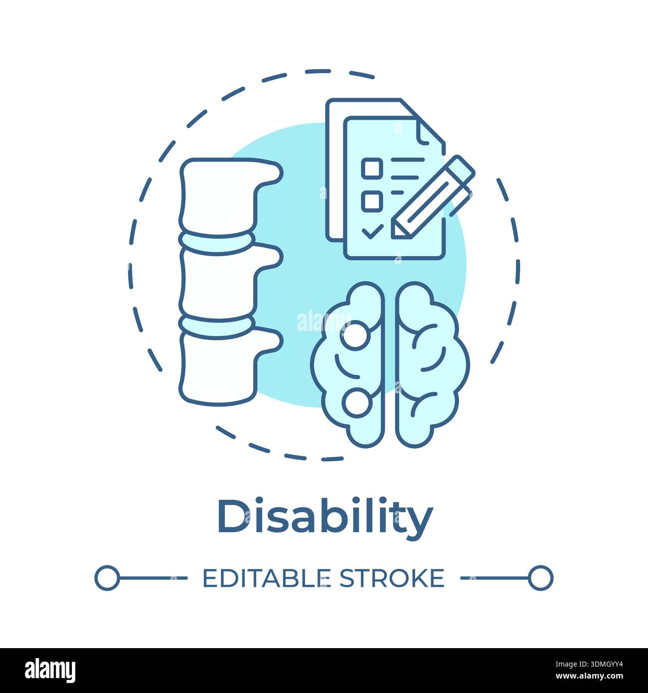 Disability soft blue concept icon Stock Vector