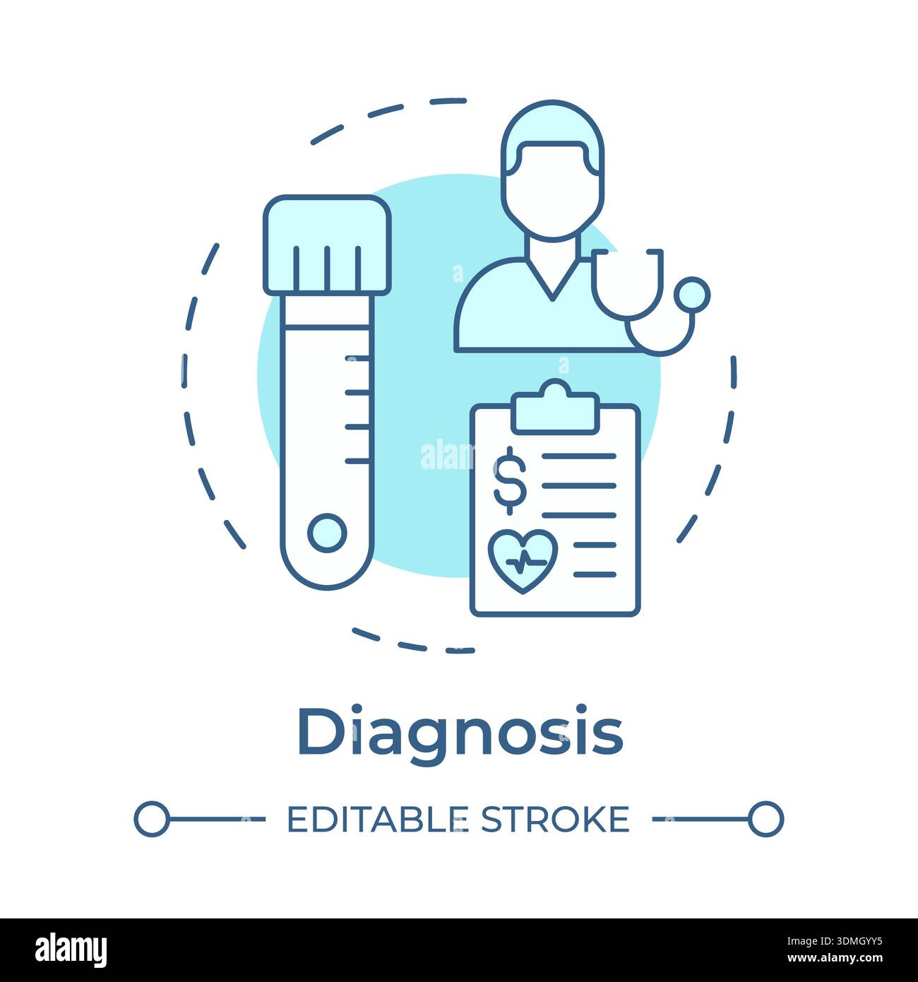 Diagnosis soft blue concept icon Stock Vector