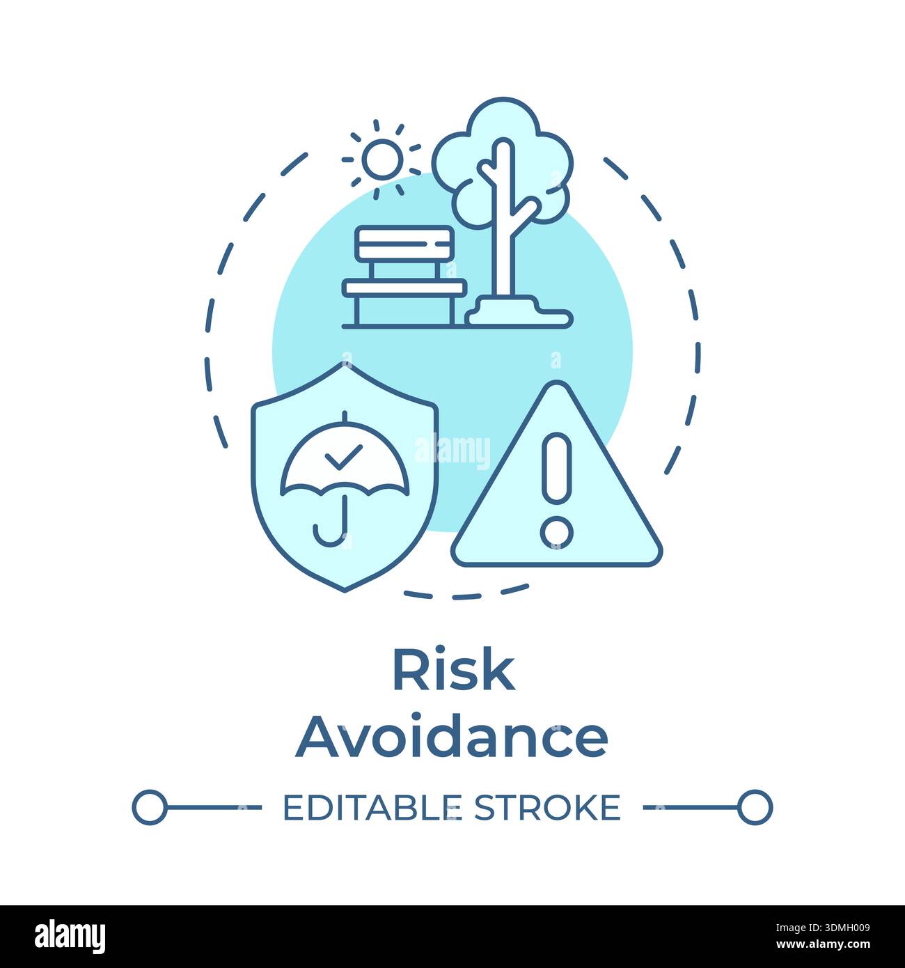 Risk avoidance soft blue concept icon Stock Vector
