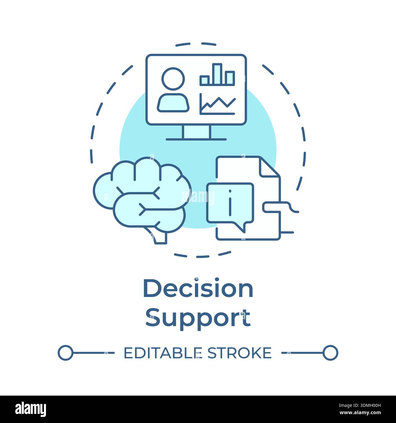 Decision support soft blue concept icon Stock Vector