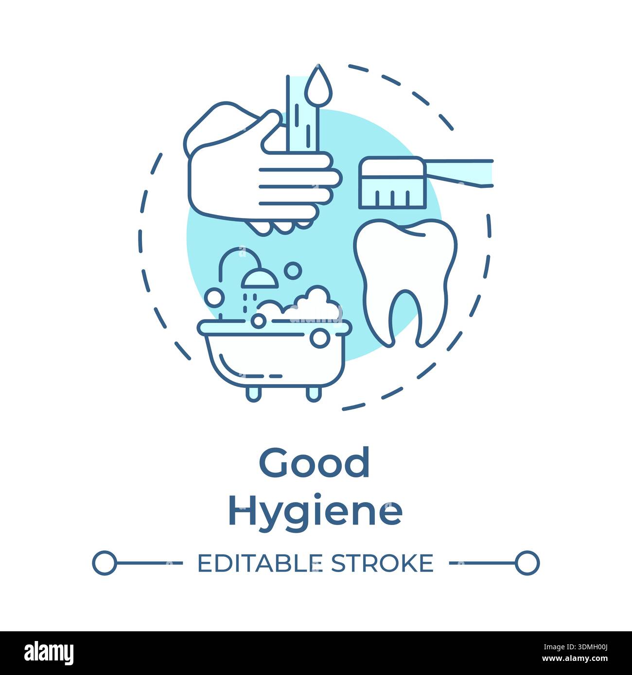 Good hygiene soft blue concept icon Stock Vector