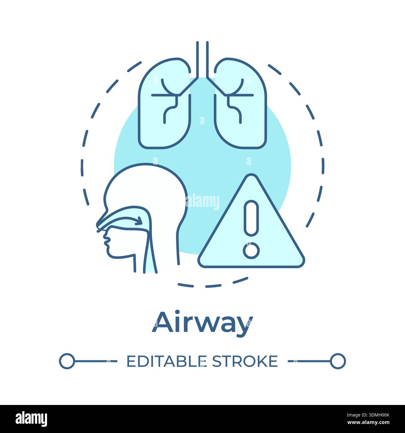 Airway soft blue concept icon Stock Vector