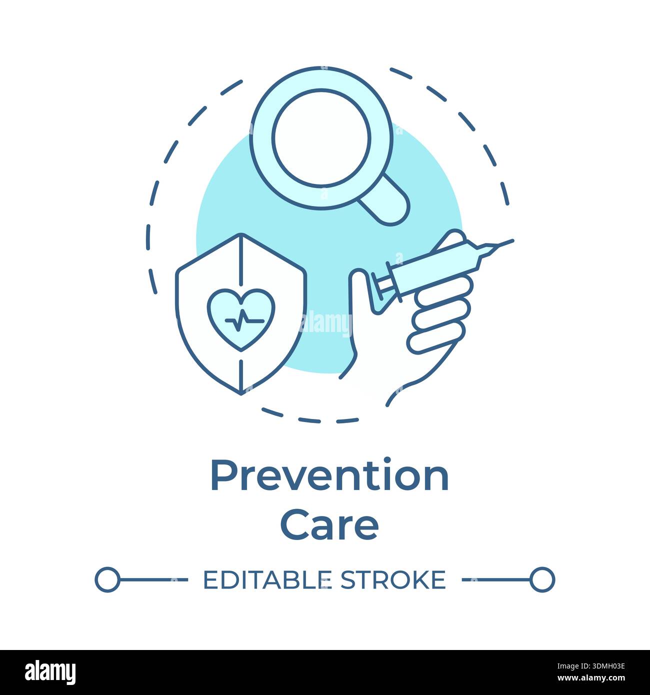Prevention care soft blue concept icon Stock Vector
