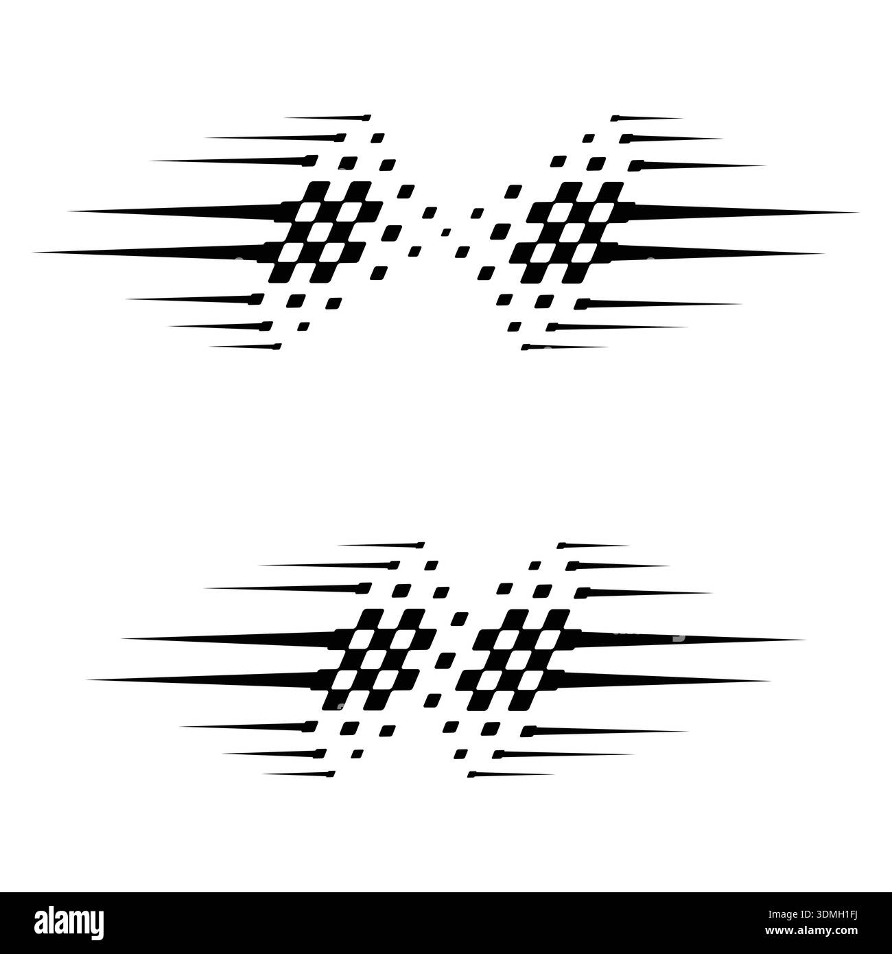 Race checkered square halftone Stock Vector