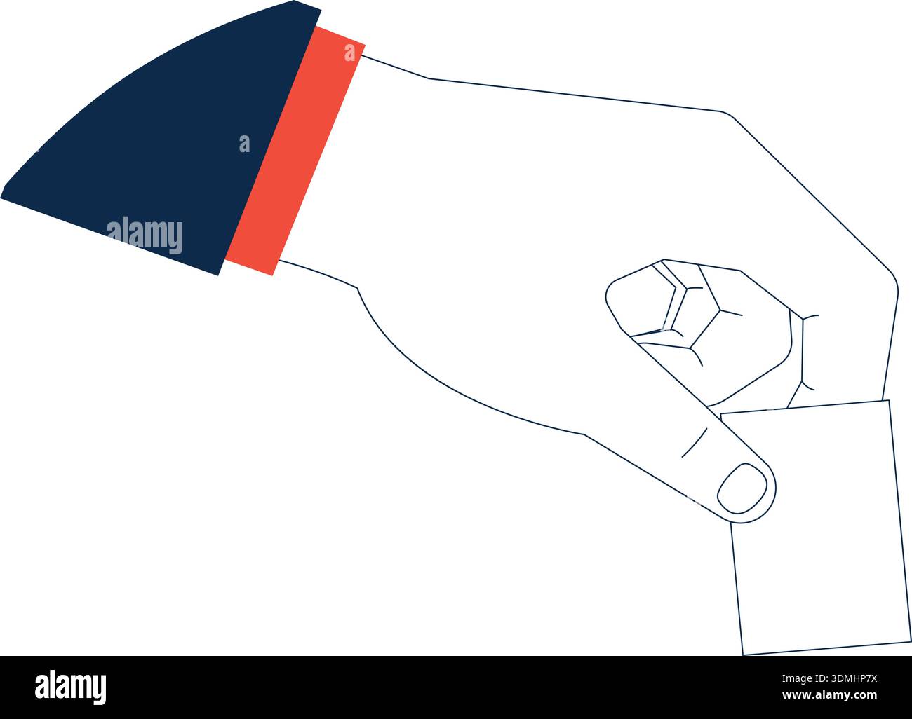 Voting color icon. Hand hold paper sheet Stock Vector